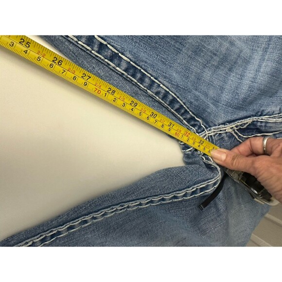 True Religion Ricky Super T White Stitch Jeans Medium Wash Men’s 32X33 Rare - Picture 9 of 9
